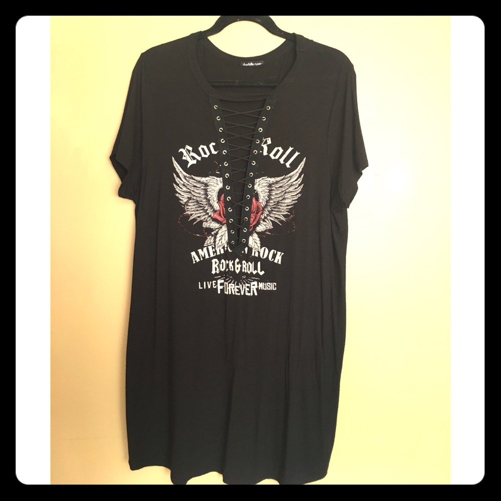 Charlotte Russe Laced Up T-Shirt Dress